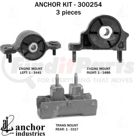 300254 by ANCHOR MOTOR MOUNTS - ENGINE MNT KIT