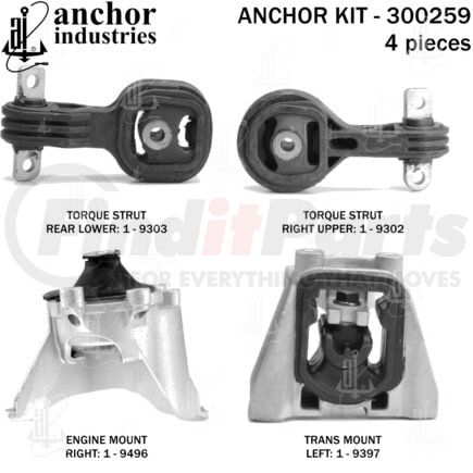 300259 by ANCHOR MOTOR MOUNTS - ENGINE MNT KIT
