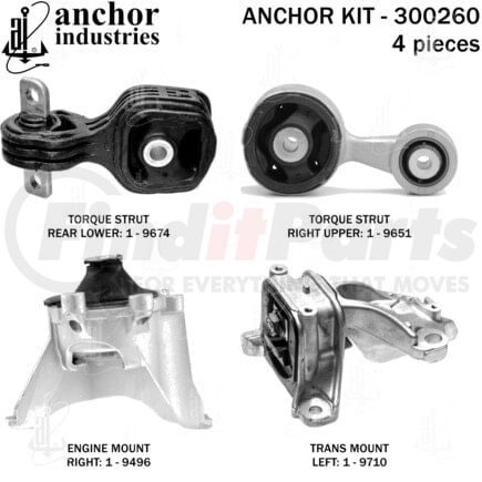 300260 by ANCHOR MOTOR MOUNTS - ENGINE MNT KIT