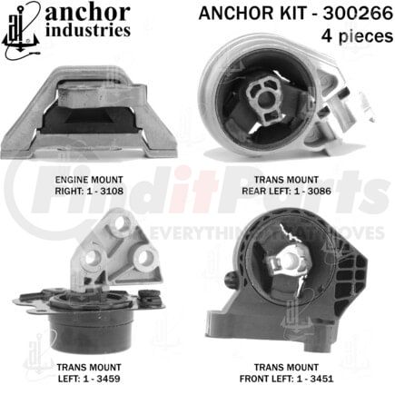 300266 by ANCHOR MOTOR MOUNTS - ENGINE MNT KIT