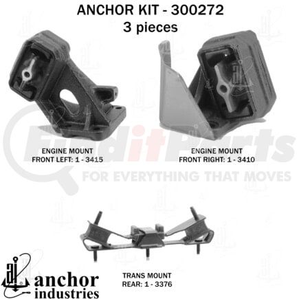 300272 by ANCHOR MOTOR MOUNTS - ENGINE MNT KIT