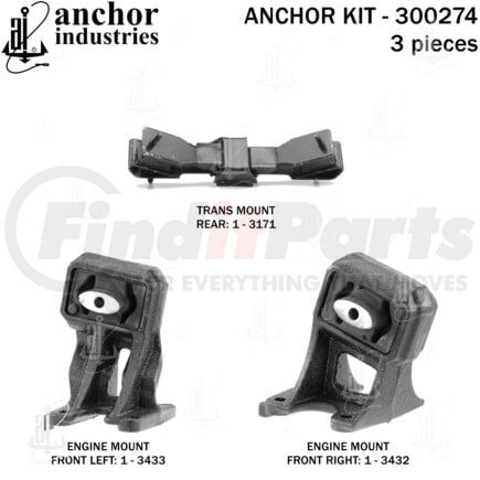 300274 by ANCHOR MOTOR MOUNTS - ENGINE MNT KIT