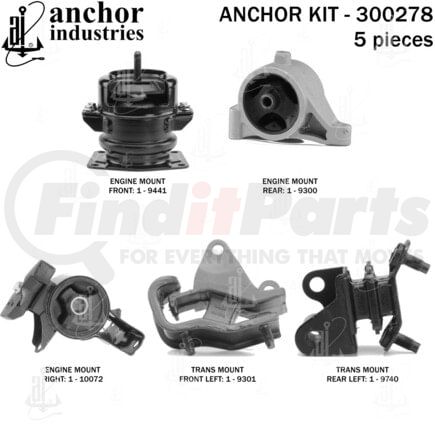 300278 by ANCHOR MOTOR MOUNTS - ENGINE MNT KIT