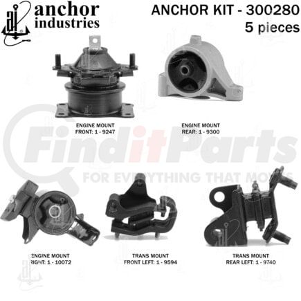 300280 by ANCHOR MOTOR MOUNTS - ENGINE MNT KIT