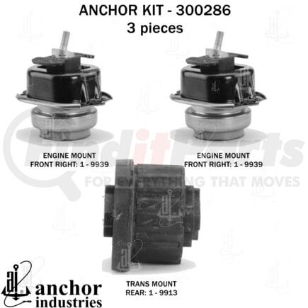 300286 by ANCHOR MOTOR MOUNTS - ENGINE MNT KIT