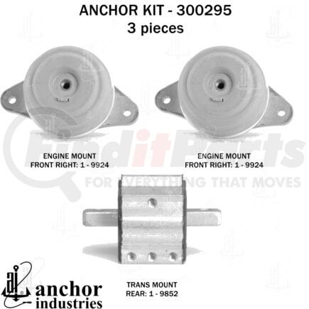 300295 by ANCHOR MOTOR MOUNTS - ENGINE MNT KIT
