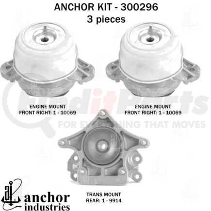 300296 by ANCHOR MOTOR MOUNTS - ENGINE MNT KIT