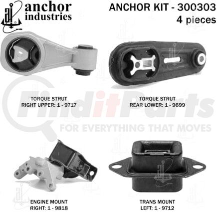 300303 by ANCHOR MOTOR MOUNTS - ENGINE MNT KIT