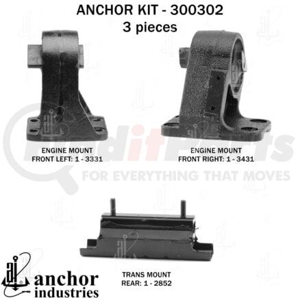 300302 by ANCHOR MOTOR MOUNTS - ENGINE MNT KIT