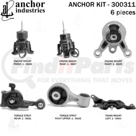 300311 by ANCHOR MOTOR MOUNTS - ENGINE MNT KIT