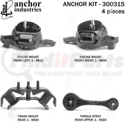 300315 by ANCHOR MOTOR MOUNTS - ENGINE MNT KIT