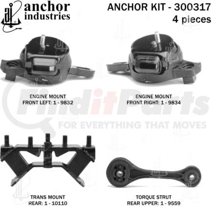 300317 by ANCHOR MOTOR MOUNTS - ENGINE MNT KIT