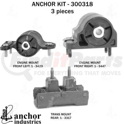 300318 by ANCHOR MOTOR MOUNTS - ENGINE MNT KIT