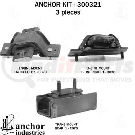 300321 by ANCHOR MOTOR MOUNTS - ENGINE MNT KIT