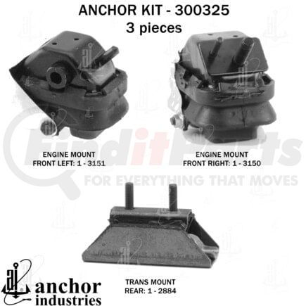 300325 by ANCHOR MOTOR MOUNTS - ENGINE MNT KIT