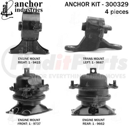 300329 by ANCHOR MOTOR MOUNTS - ENGINE MNT KIT