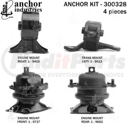 300328 by ANCHOR MOTOR MOUNTS - ENGINE MNT KIT