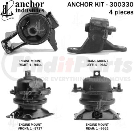 300330 by ANCHOR MOTOR MOUNTS - ENGINE MNT KIT