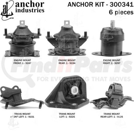 300341 by ANCHOR MOTOR MOUNTS - ENGINE MNT KIT
