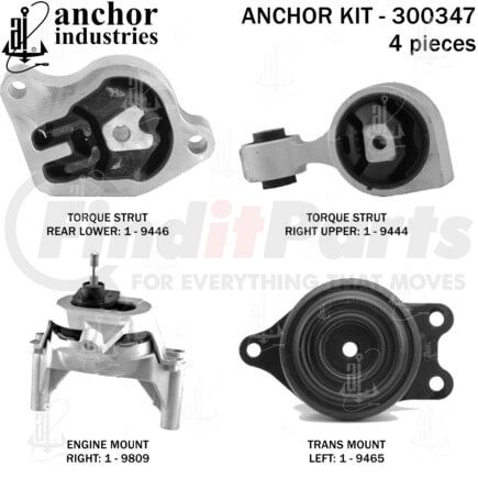 300347 by ANCHOR MOTOR MOUNTS - ENGINE MNT KIT