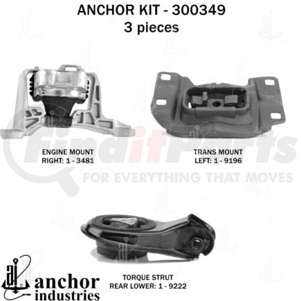 300349 by ANCHOR MOTOR MOUNTS - ENGINE MNT KIT