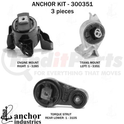 300351 by ANCHOR MOTOR MOUNTS - ENGINE MNT KIT