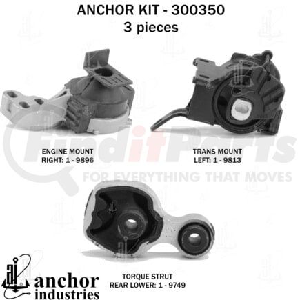 300350 by ANCHOR MOTOR MOUNTS - ENGINE MNT KIT