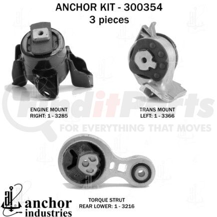 300354 by ANCHOR MOTOR MOUNTS - ENGINE MNT KIT