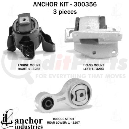 300356 by ANCHOR MOTOR MOUNTS - ENGINE MNT KIT