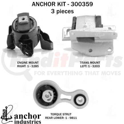 300359 by ANCHOR MOTOR MOUNTS - ENGINE MNT KIT