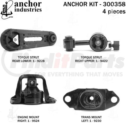 300358 by ANCHOR MOTOR MOUNTS - ENGINE MNT KIT