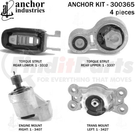 300365 by ANCHOR MOTOR MOUNTS - ENGINE MNT KIT