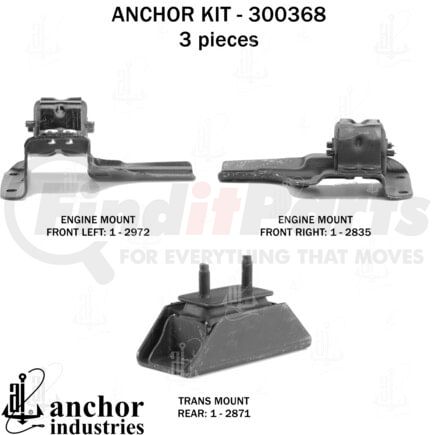 300368 by ANCHOR MOTOR MOUNTS - ENGINE MNT KIT