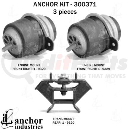 300371 by ANCHOR MOTOR MOUNTS - ENGINE MNT KIT