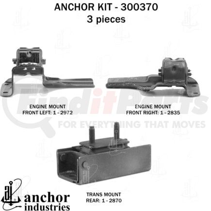 300370 by ANCHOR MOTOR MOUNTS - ENGINE MNT KIT