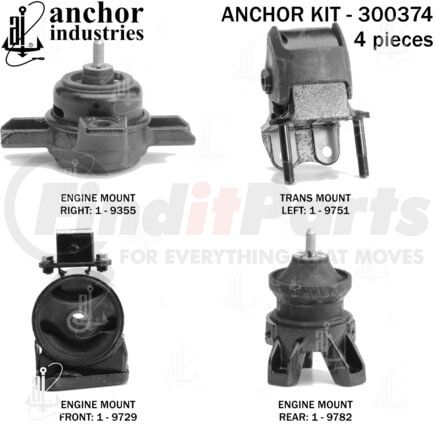 300374 by ANCHOR MOTOR MOUNTS - ENGINE MNT KIT