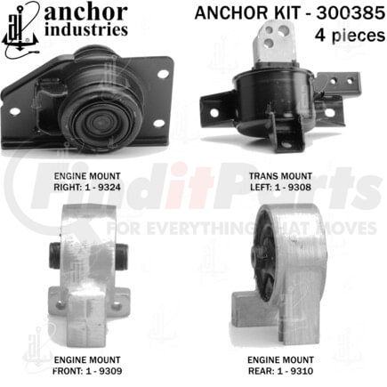 300385 by ANCHOR MOTOR MOUNTS - ENGINE MNT KIT