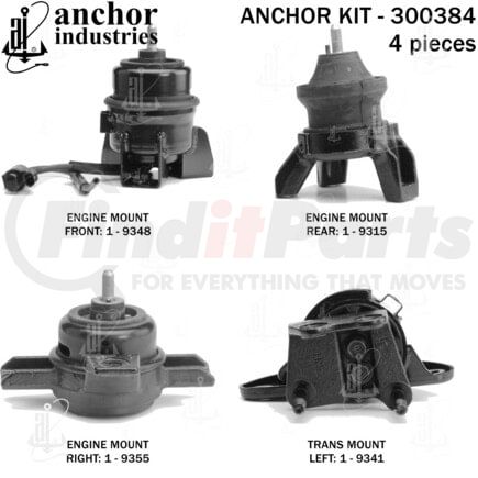 300384 by ANCHOR MOTOR MOUNTS - ENGINE MNT KIT