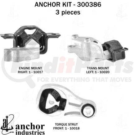 300386 by ANCHOR MOTOR MOUNTS - ENGINE MNT KIT