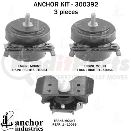 300392 by ANCHOR MOTOR MOUNTS - ENGINE MNT KIT