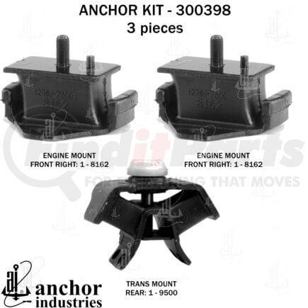 300398 by ANCHOR MOTOR MOUNTS - ENGINE MNT KIT