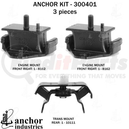 300401 by ANCHOR MOTOR MOUNTS - ENGINE MNT KIT