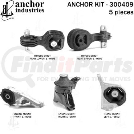 300409 by ANCHOR MOTOR MOUNTS - ENGINE MNT KIT