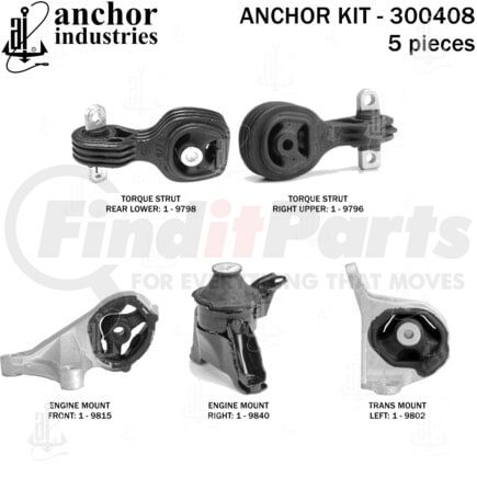 300408 by ANCHOR MOTOR MOUNTS - ENGINE MNT KIT