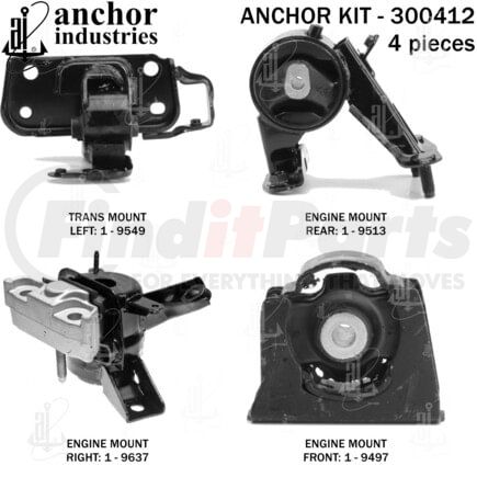 300412 by ANCHOR MOTOR MOUNTS - ENGINE MNT KIT