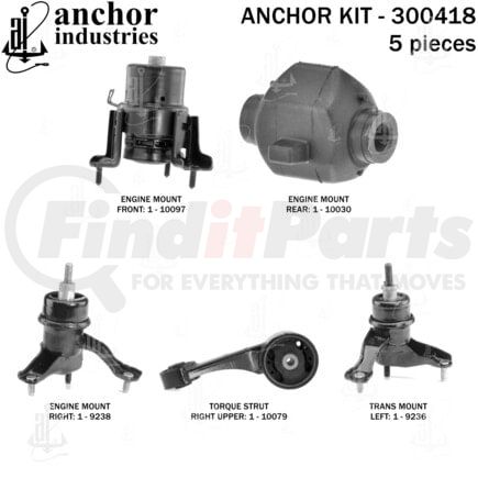 300418 by ANCHOR MOTOR MOUNTS - ENGINE MNT KIT