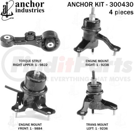 300430 by ANCHOR MOTOR MOUNTS - ENGINE MNT KIT