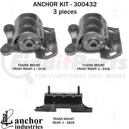 300432 by ANCHOR MOTOR MOUNTS - ENGINE MNT KIT