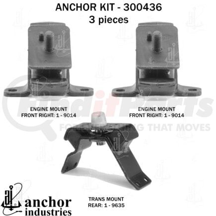 300436 by ANCHOR MOTOR MOUNTS