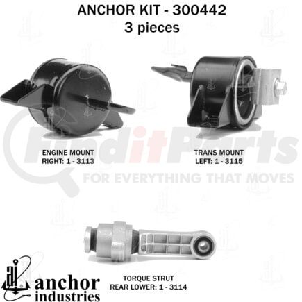 300442 by ANCHOR MOTOR MOUNTS - 300442
